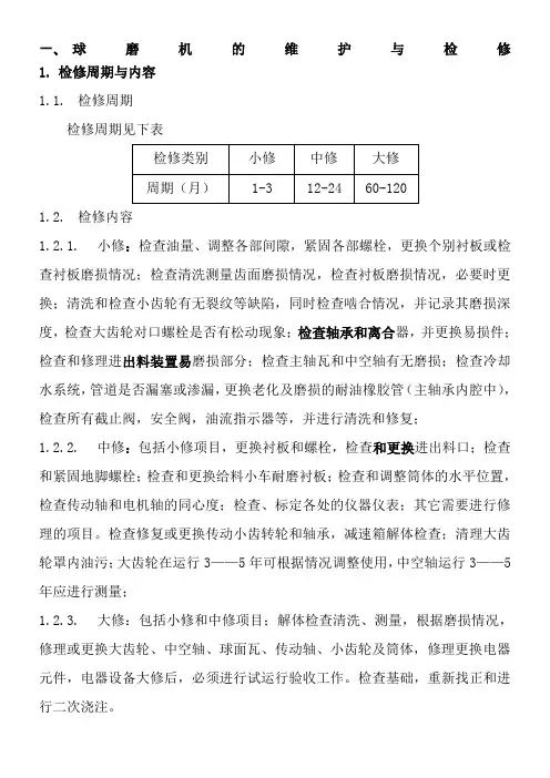 球磨机的维护与检修
