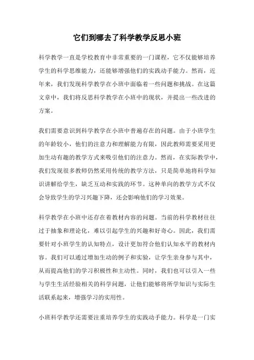 它们到哪去了科学教学反思小班