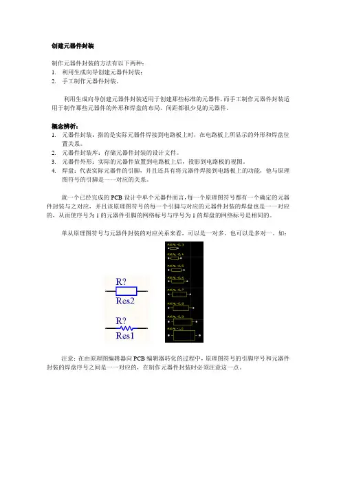 创建元器件封装