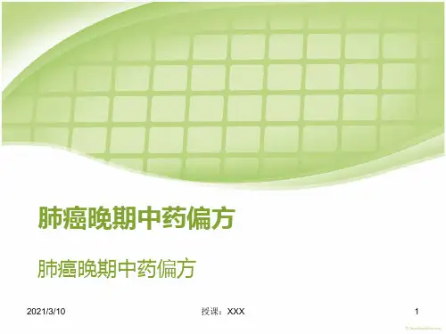 肺癌晚期中药偏方PPT参考课件