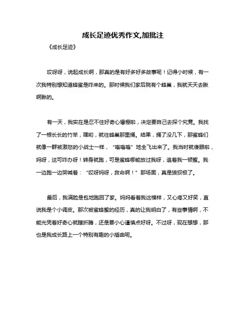 成长足迹优秀作文,加批注