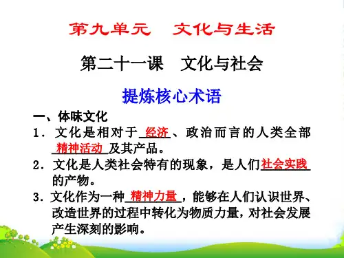 【步步高】高考政治大一轮复习讲义 第九单元 文化与生活第21课课件 新人教必修3