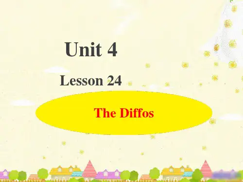 冀教版四年级英语下册Unit4-Lesson24 The Diffos 上课课件