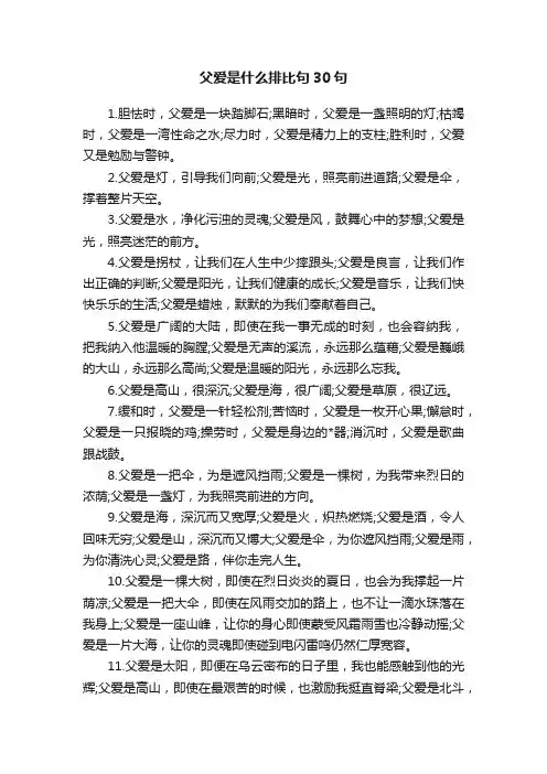 父爱是什么排比句30句 2