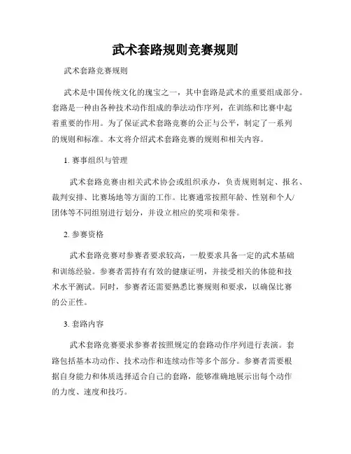 武术套路规则竞赛规则