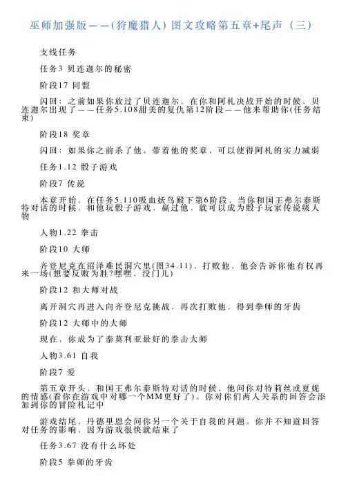 巫师加强版——狩魔猎人图文攻略第五章尾声(三)