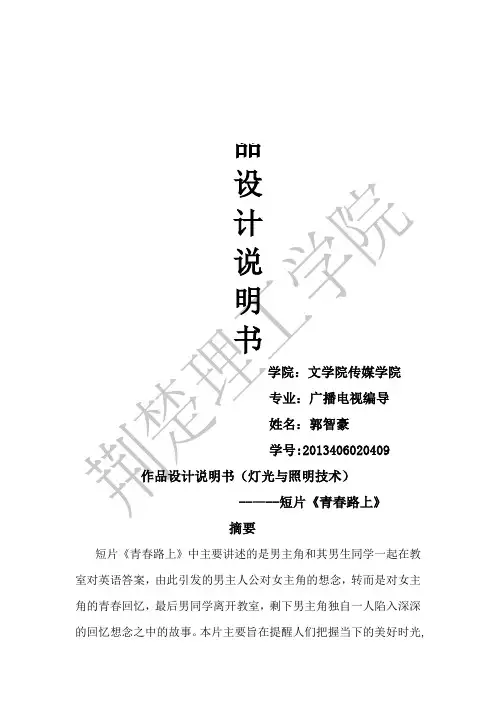 作品设计说明书(灯光与照明技术)