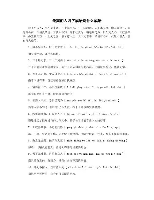 最高的人四字成语是什么成语
