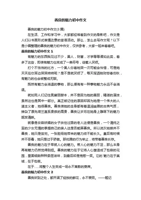 善良的魅力初中作文