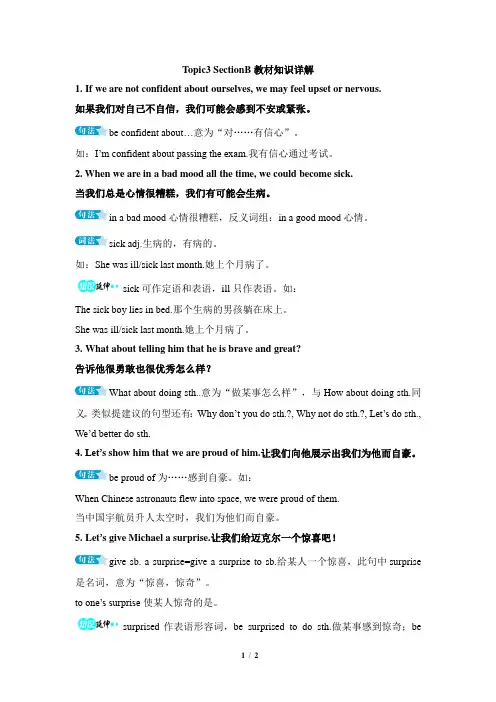 仁爱版英语八年级下册Unit5 Topic3 SectionB教材知识详解