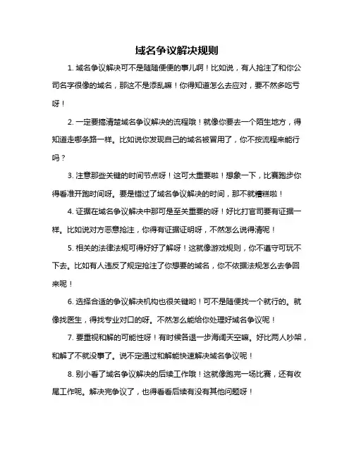 域名争议解决规则
