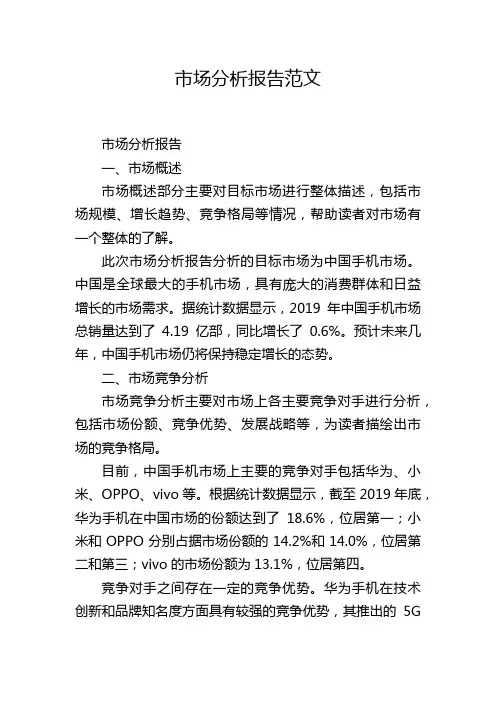 市场分析报告范文
