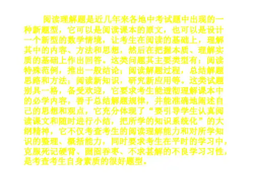 中考数学阅读理解问题  华师大版(PPT)3-3