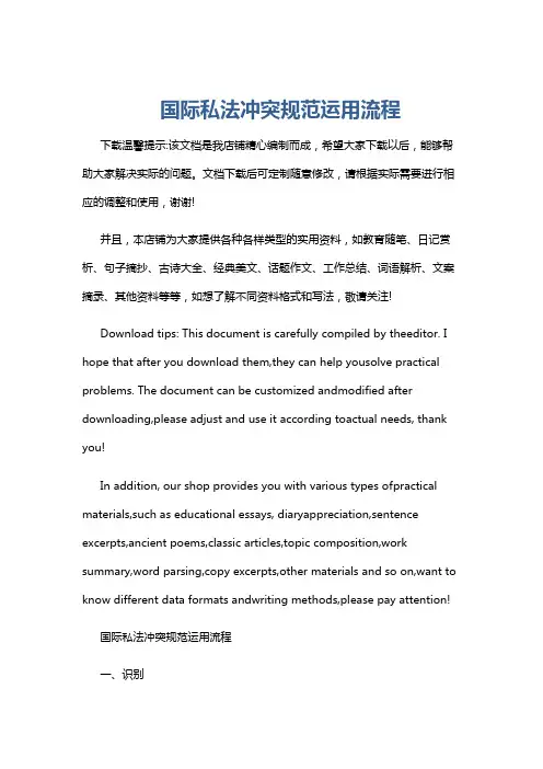 国际私法冲突规范运用流程