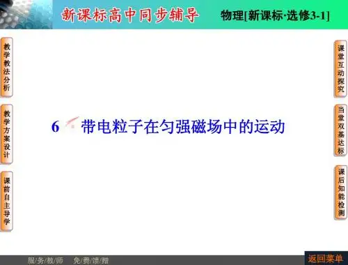 2014【新课标高中同步辅导】选修3-1课件 3-6 带电粒子在匀强磁场中的运动