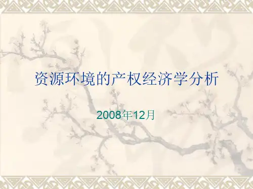 资源环境的产权经济学分析