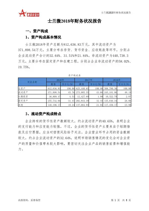 士兰微2018年财务状况报告-智泽华