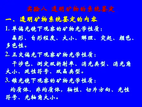 晶体光学实验(九)透明矿物系统鉴定(角闪石)