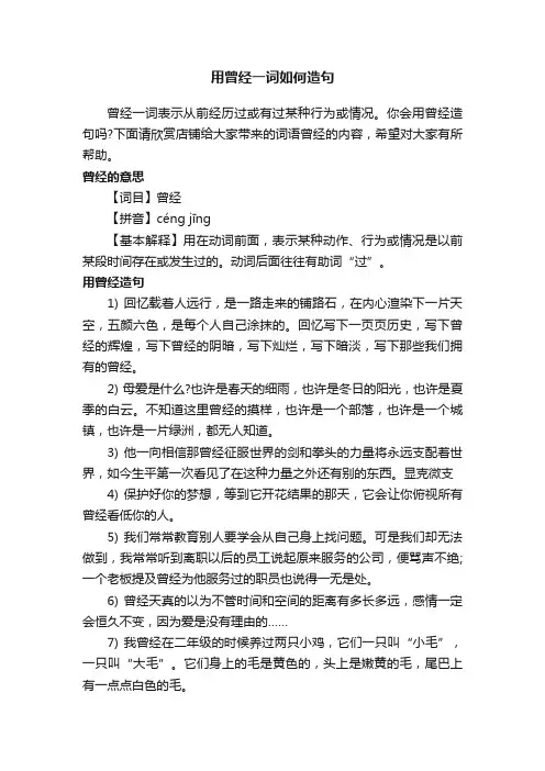 用曾经一词如何造句