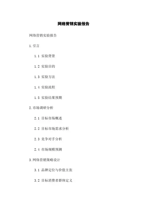 网络营销实验报告