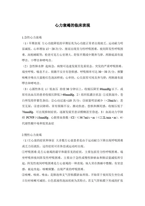 心力衰竭临床表现