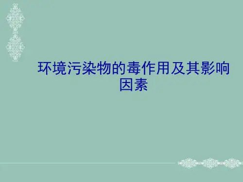 环境污染物的毒作用和损伤机理