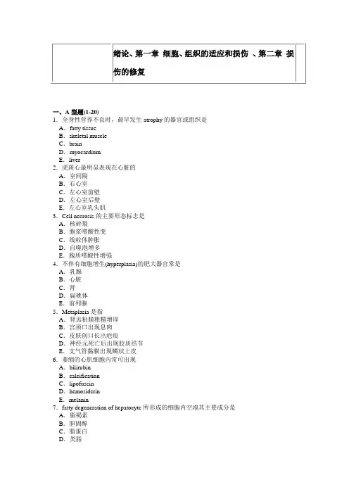 广东医学院病理学题库