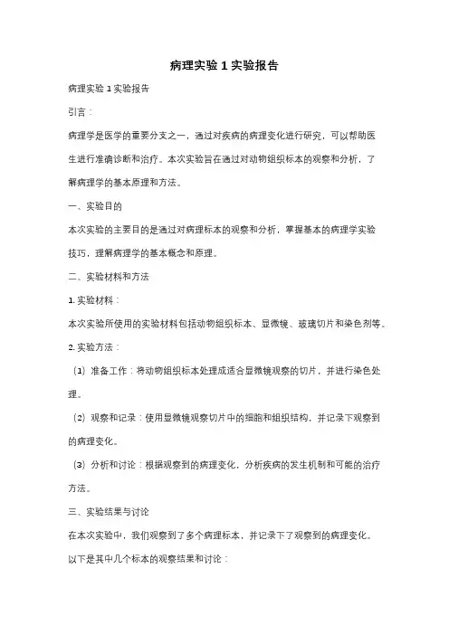 病理实验1实验报告