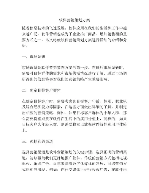 软件营销策划方案