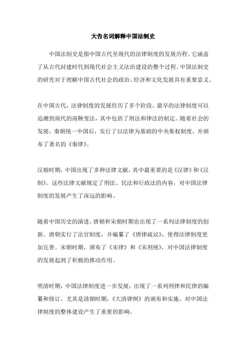 大告名词解释中国法制史