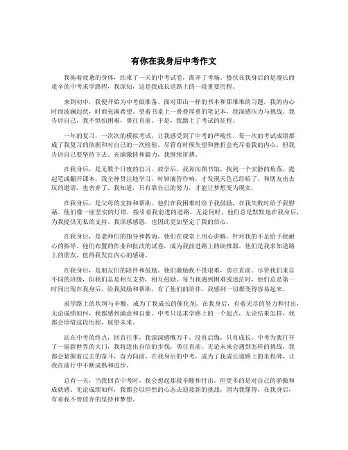 有你在我身后中考作文