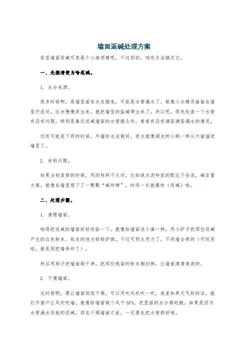 墙面返碱处理方案