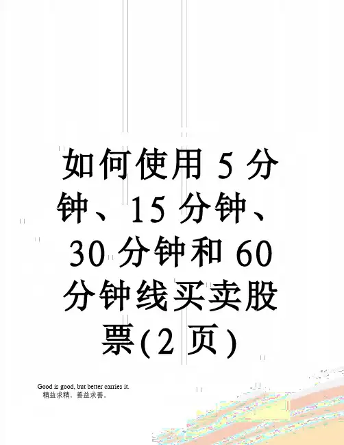 如何使用5分钟、15分钟、30分钟和60分钟线买卖股票(2页)