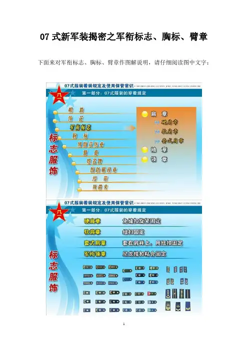 教你搞懂07式新军装的军衔标志
