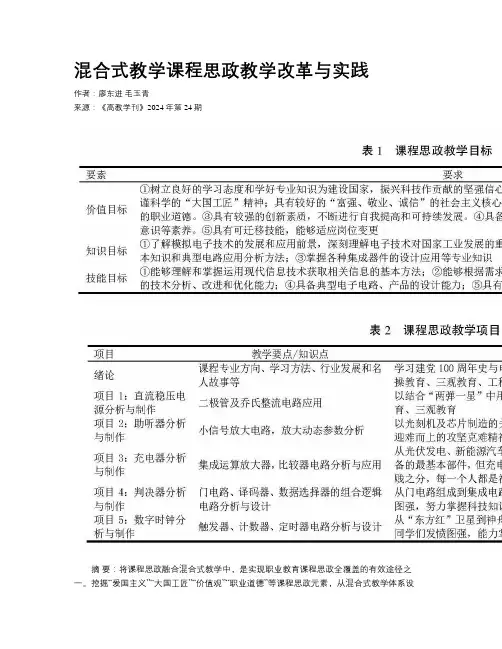 混合式教学课程思政教学改革与实践