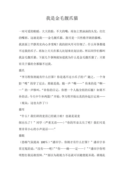 四年级想象我是金毛靓爪猫