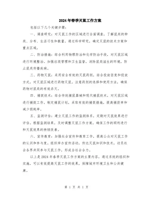 2024年春季灭鼠工作方案