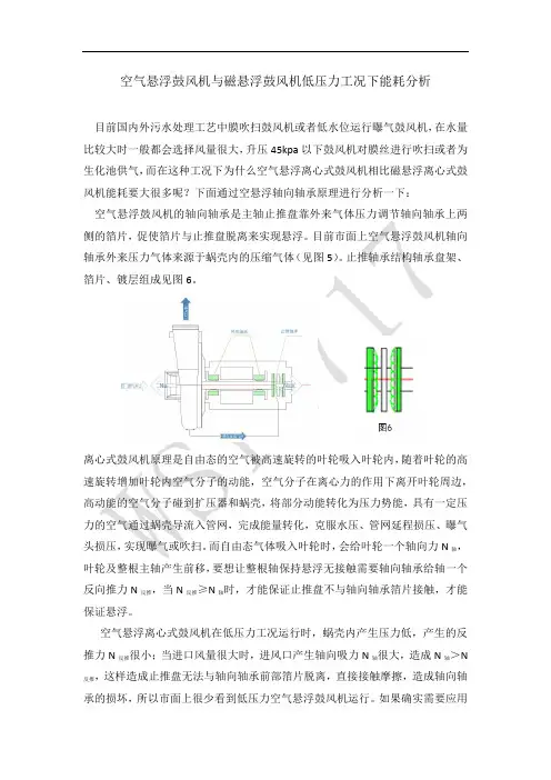 空气悬浮鼓风机与磁悬浮鼓风机低压力工况下能耗分析