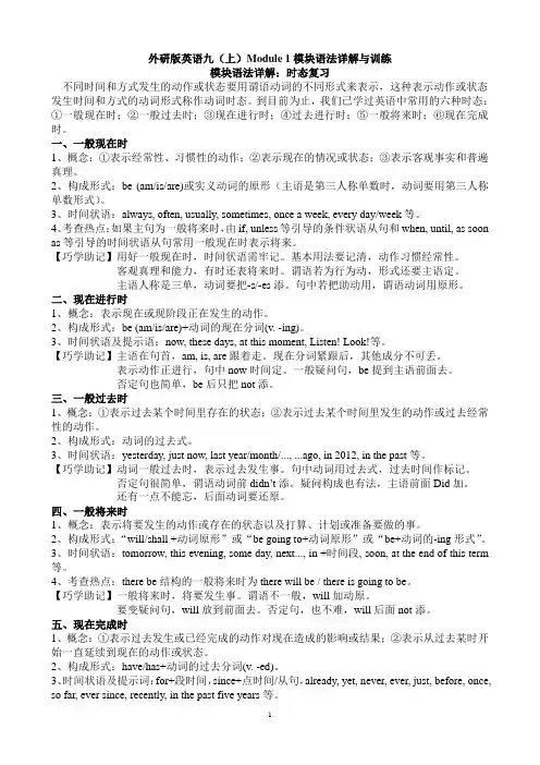 Module 1 外研版英语九年级上册模块语法详解与训练 2