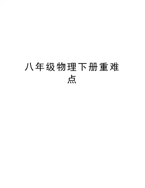 八年级物理下册重难点教学内容