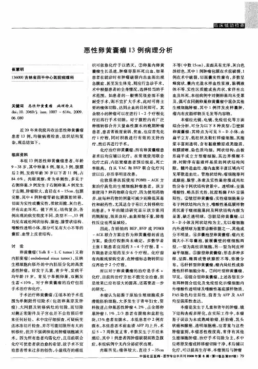 恶性卵黄囊瘤13例病理分析