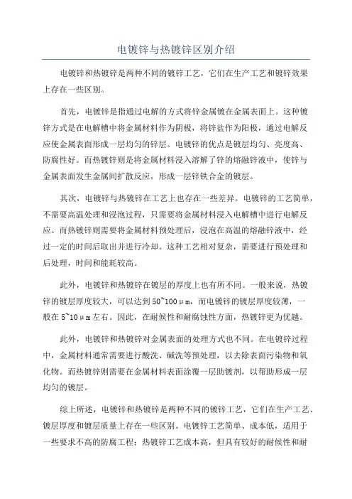 电镀锌与热镀锌区别介绍
