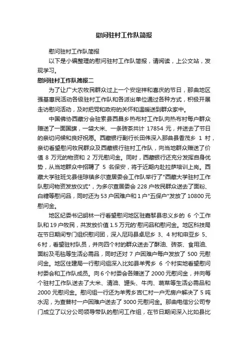 慰问驻村工作队简报
