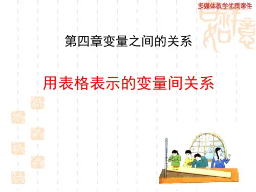 北师大版初中七年级下册数学课件 《用表格表示的变量间关系》变量之间的关系PPT课件4
