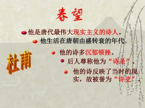 八年级语文上册《春望》课件