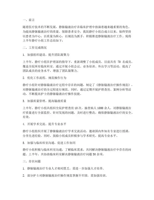 上半年静疗小组工作总结