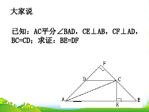 北师大版八年级数学下册第一章《角平分线》优课件 (2)