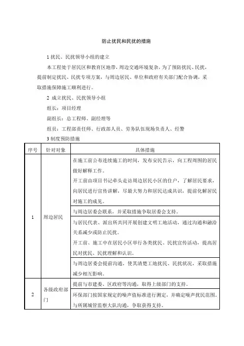 防止扰民和民扰的措施