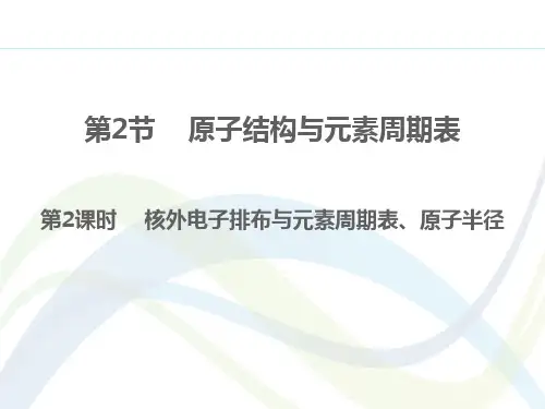 高二化学《物质结构与性质》精品课件2：1.2.2核外电子排布与元素周期表、原子半径