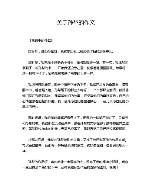 关于孙犁的作文